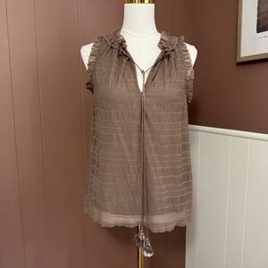 NWT Max Studio Chiffon Ruffled Tank